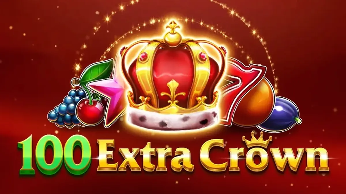 100 Extra Crown slot game screen na may mga prutas at korona