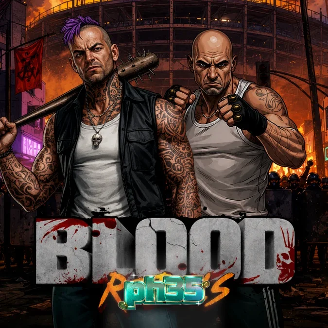 Blood Rebels slot machine interface na nagpapakita ng mga rebelde at graffiti theme